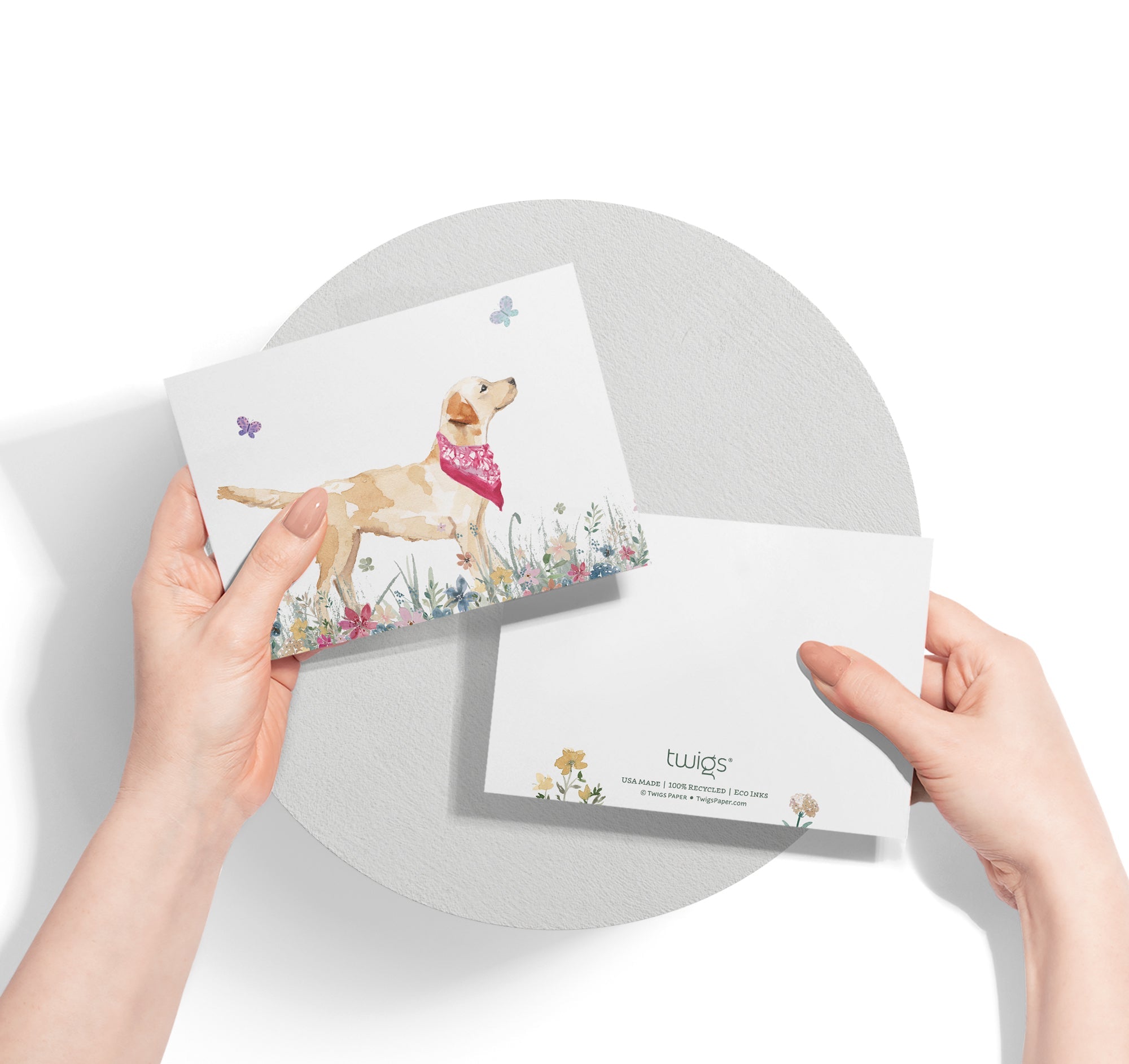 Labrador Retriever Watercolor Dog Greeting Cards with Envelopes - Set of 12