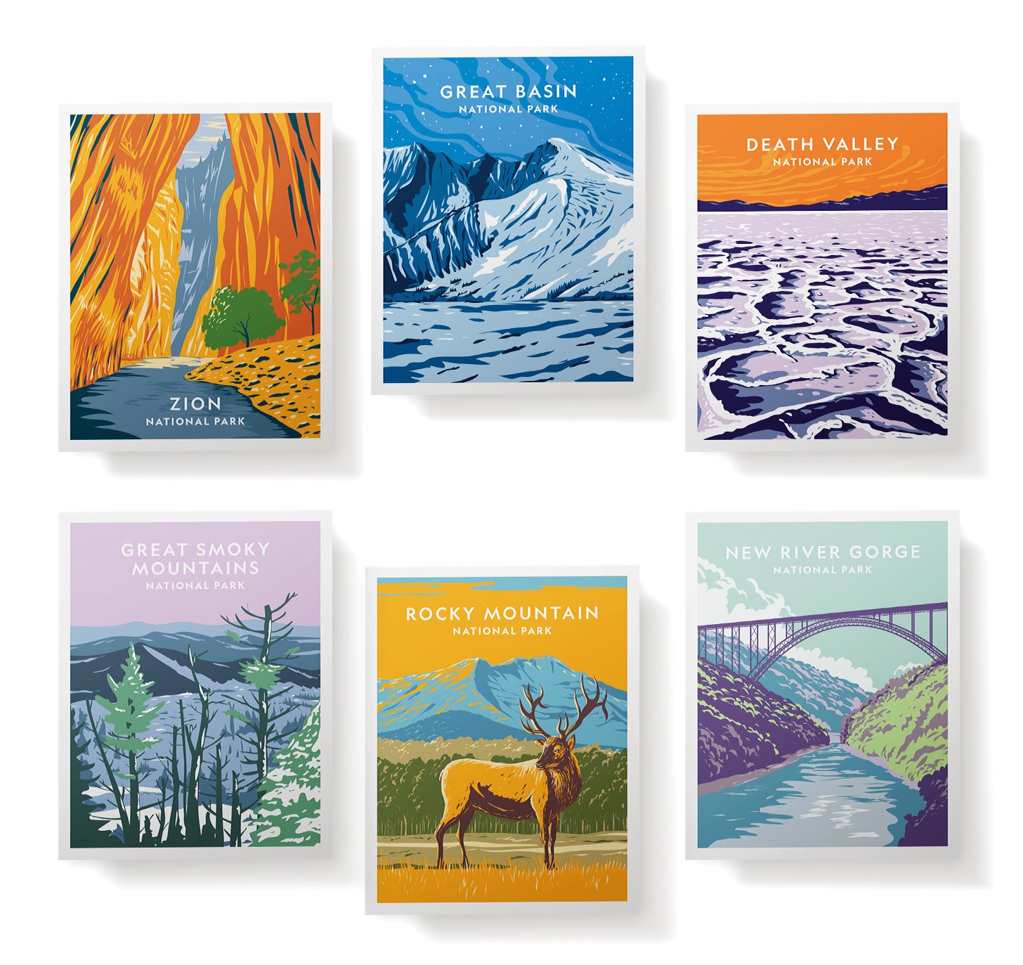 Majestic Landscapes National Park Cards with Envelopes - Set of 12
