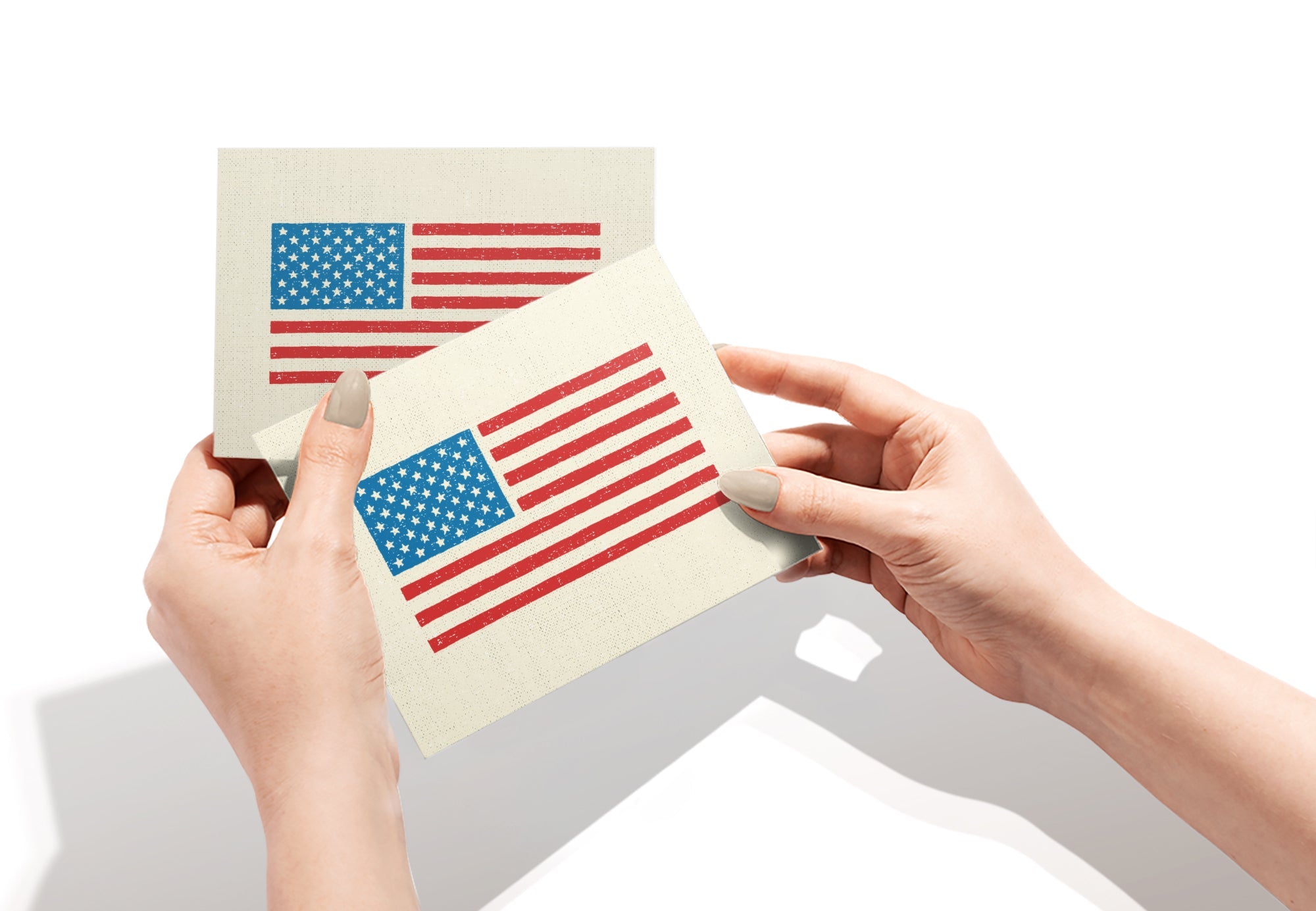 Old Glory American Flag Note Cards with Envelopes - Set of 12
