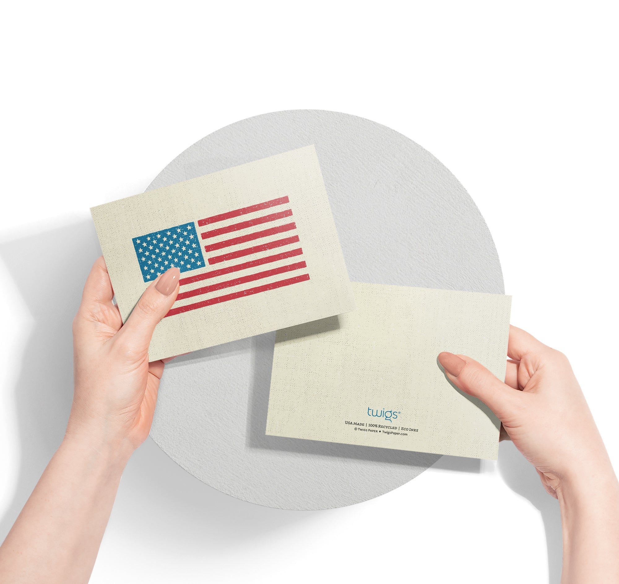 Old Glory American Flag Note Cards with Envelopes - Set of 12