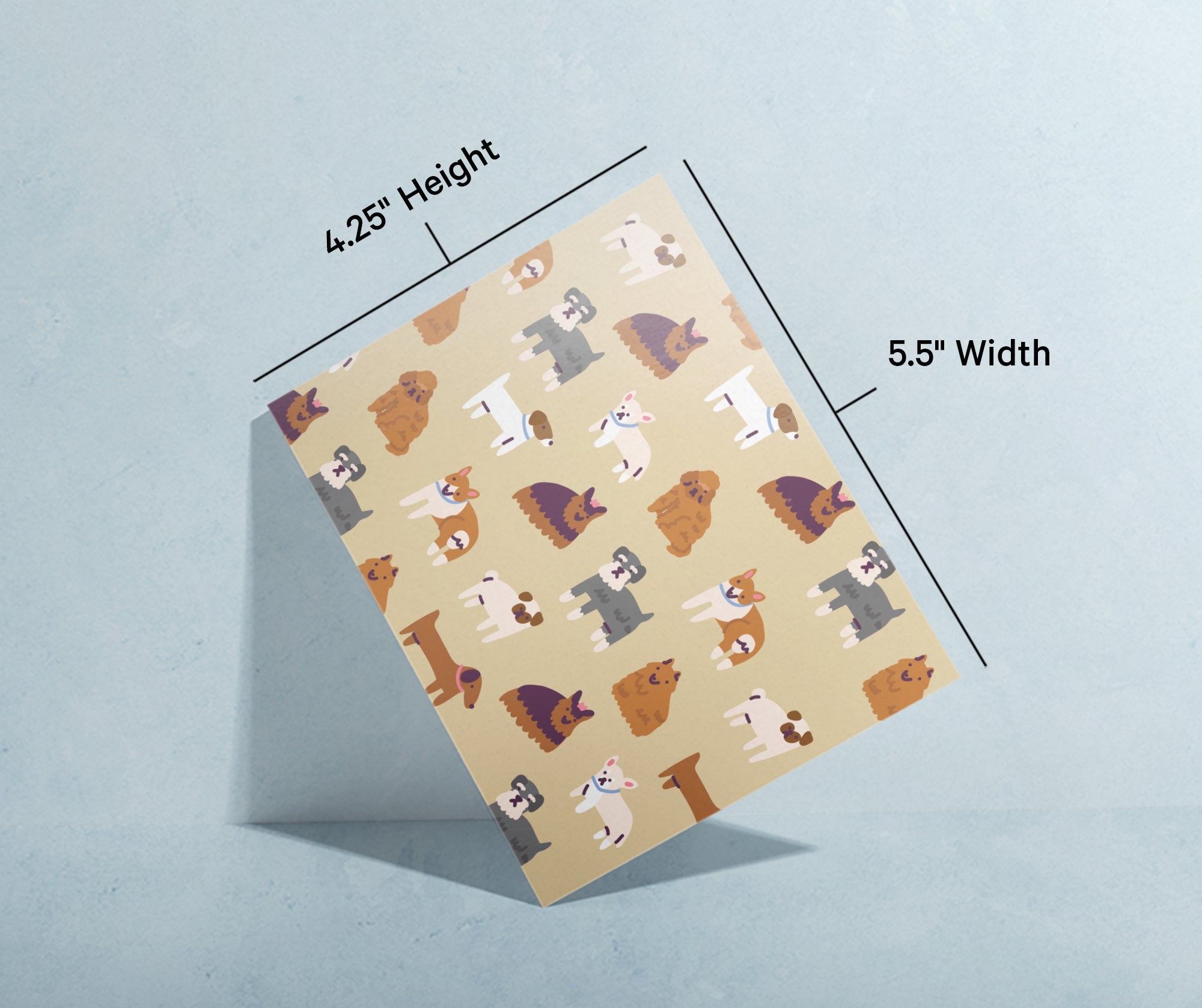 Paw Prints Dog Greeting Card Set with Envelopes (12 Cards)