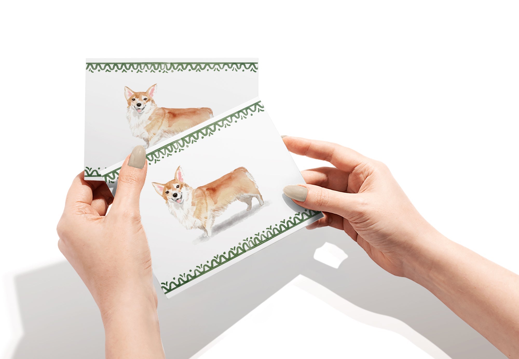 Pembroke Welsh Corgi Watercolor Dog Greeting Cards with Envelopes - Set of 12