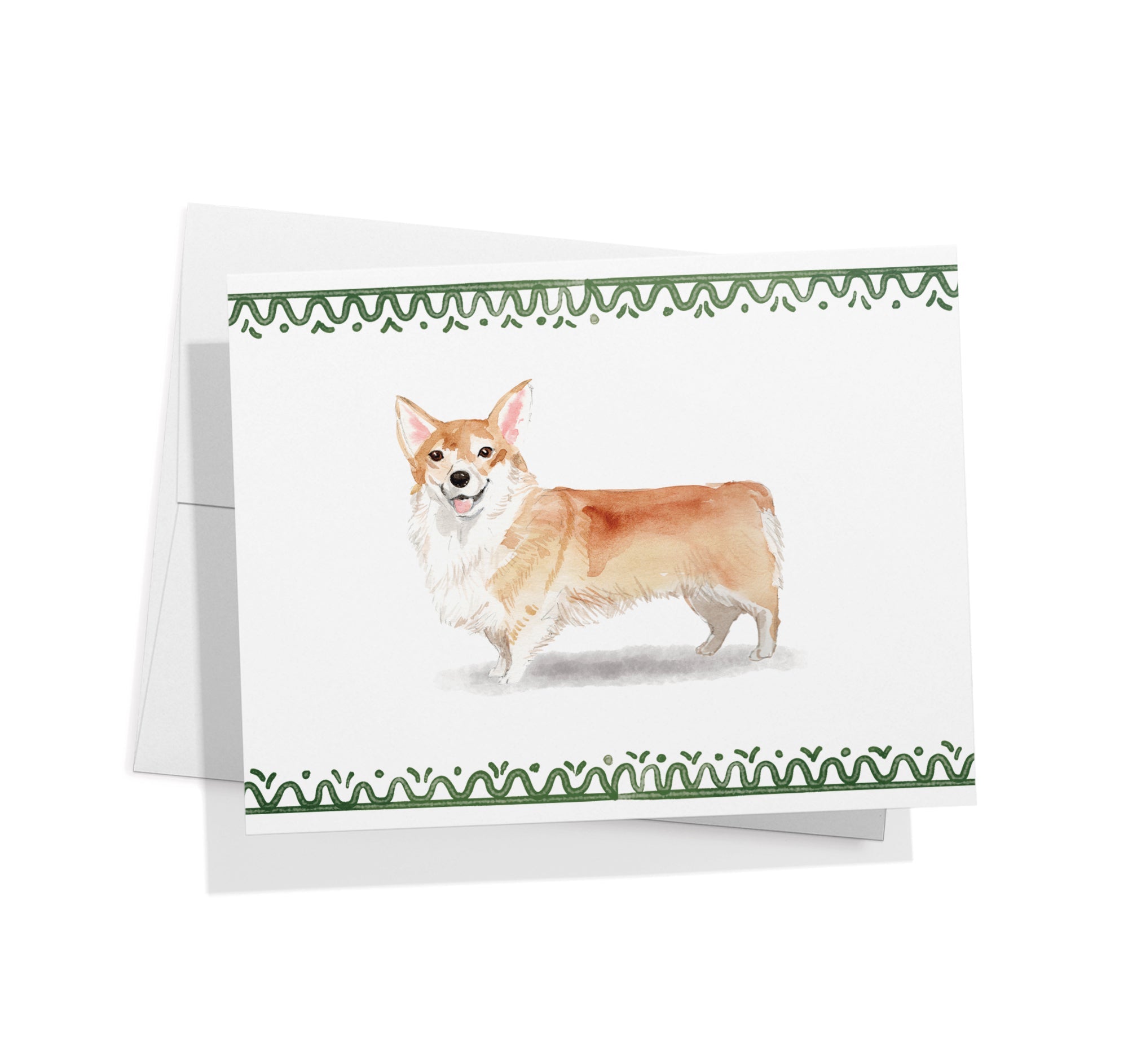 Pembroke Welsh Corgi Watercolor Dog Greeting Cards with Envelopes - Set of 12