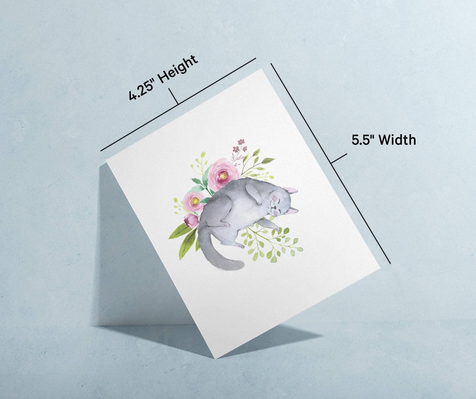 Playful Cats Watercolor Cat Greeting Cards with Envelopes - Set of 12