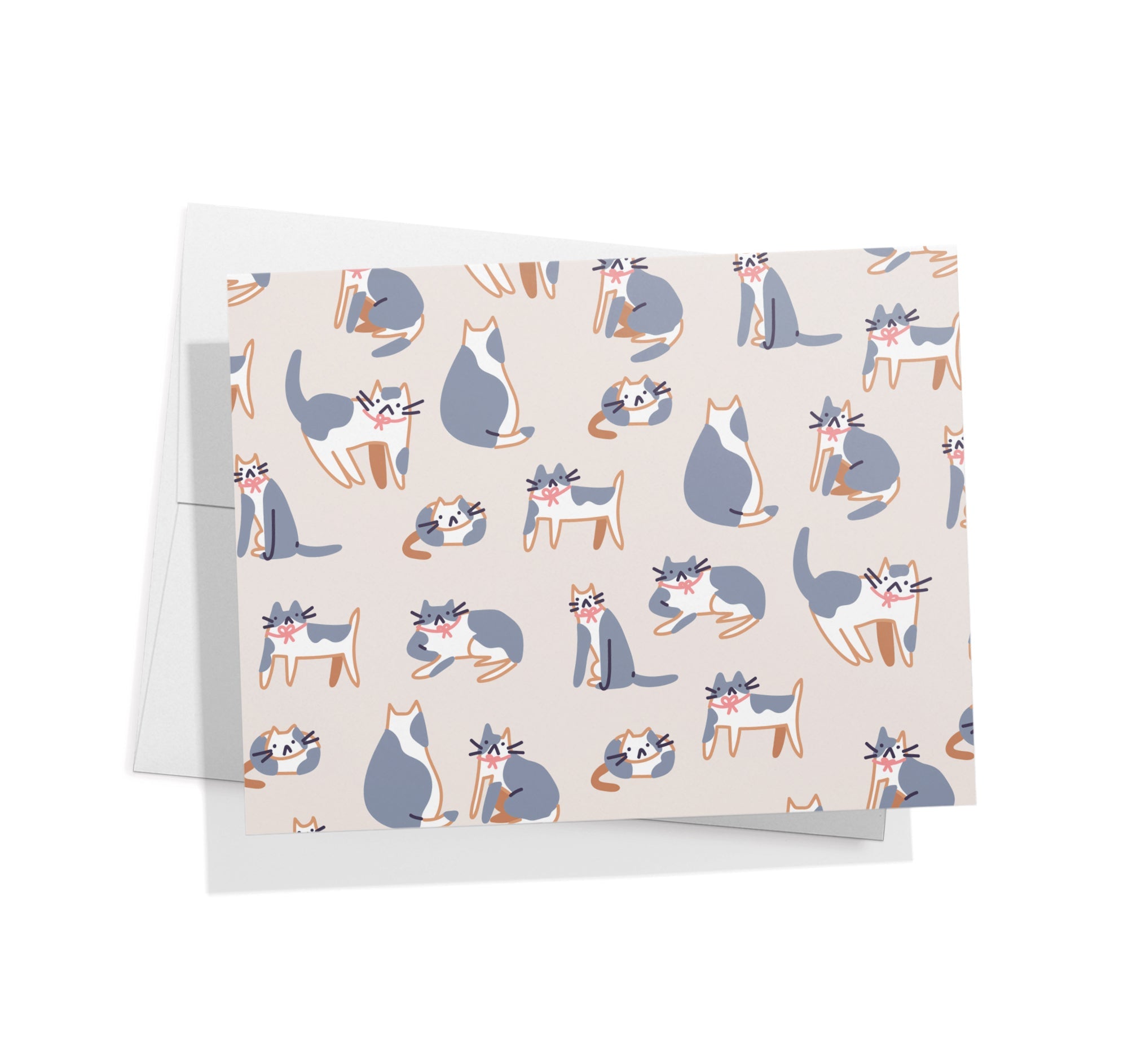Purr-fect Patterns Cat Greeting Cards with Envelopes - Set of 12
