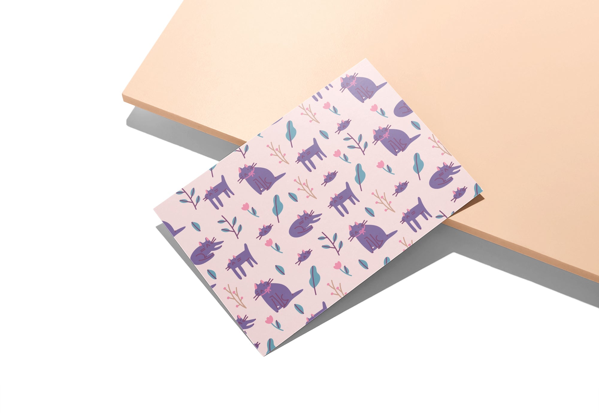 Purr-fect Patterns Cat Greeting Cards with Envelopes - Set of 12