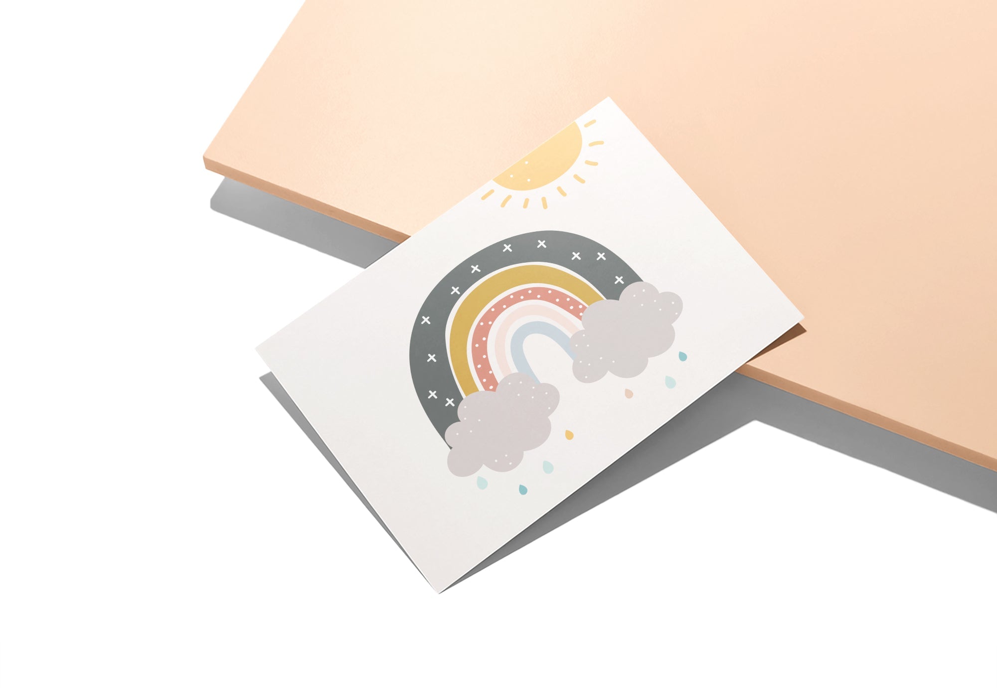 Rainbow Wishes Baby Shower Cards with Envelopes - Set of 12