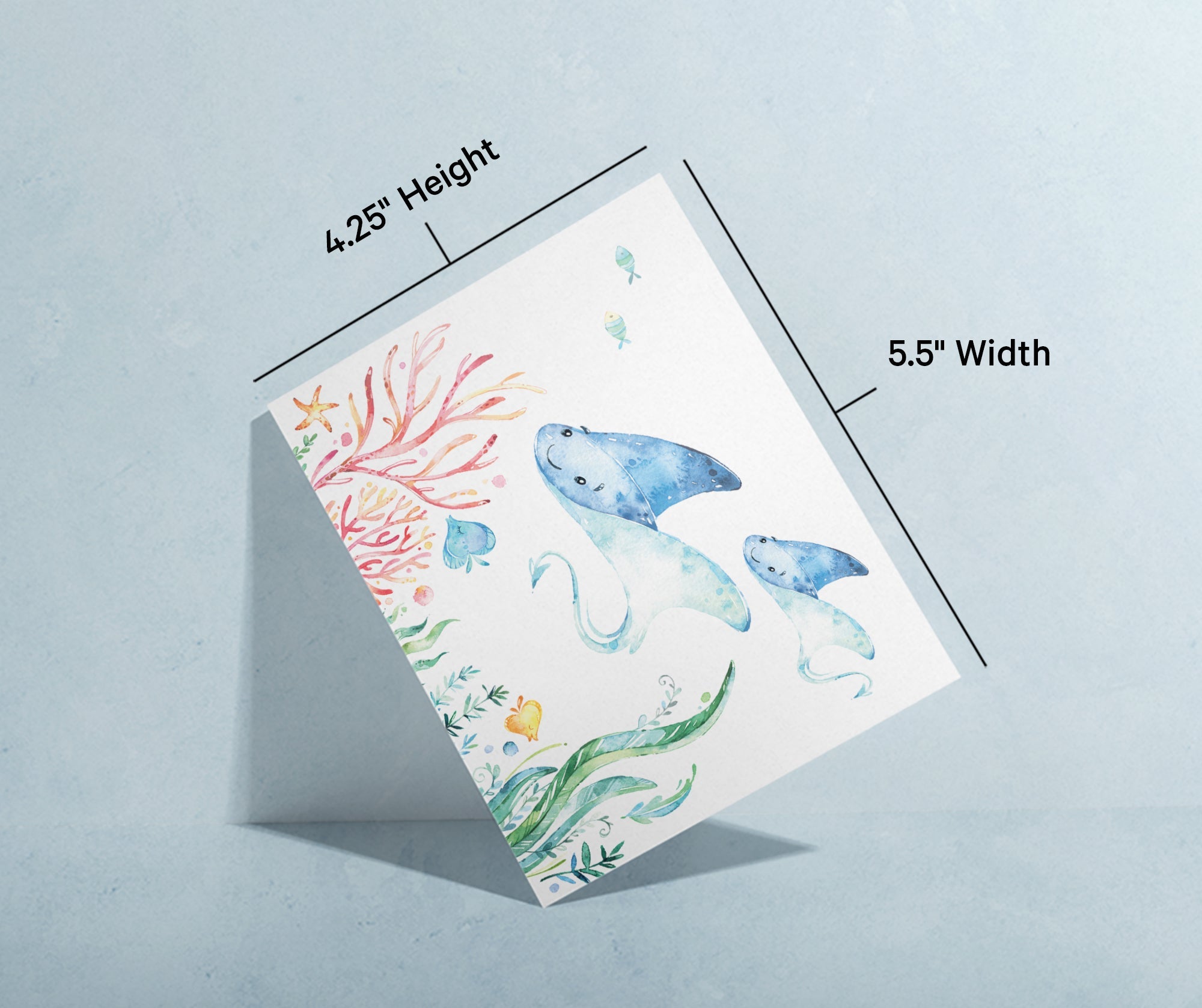 Sea Life Wonders Ocean Baby Shower Cards with Envelopes - Set of 12