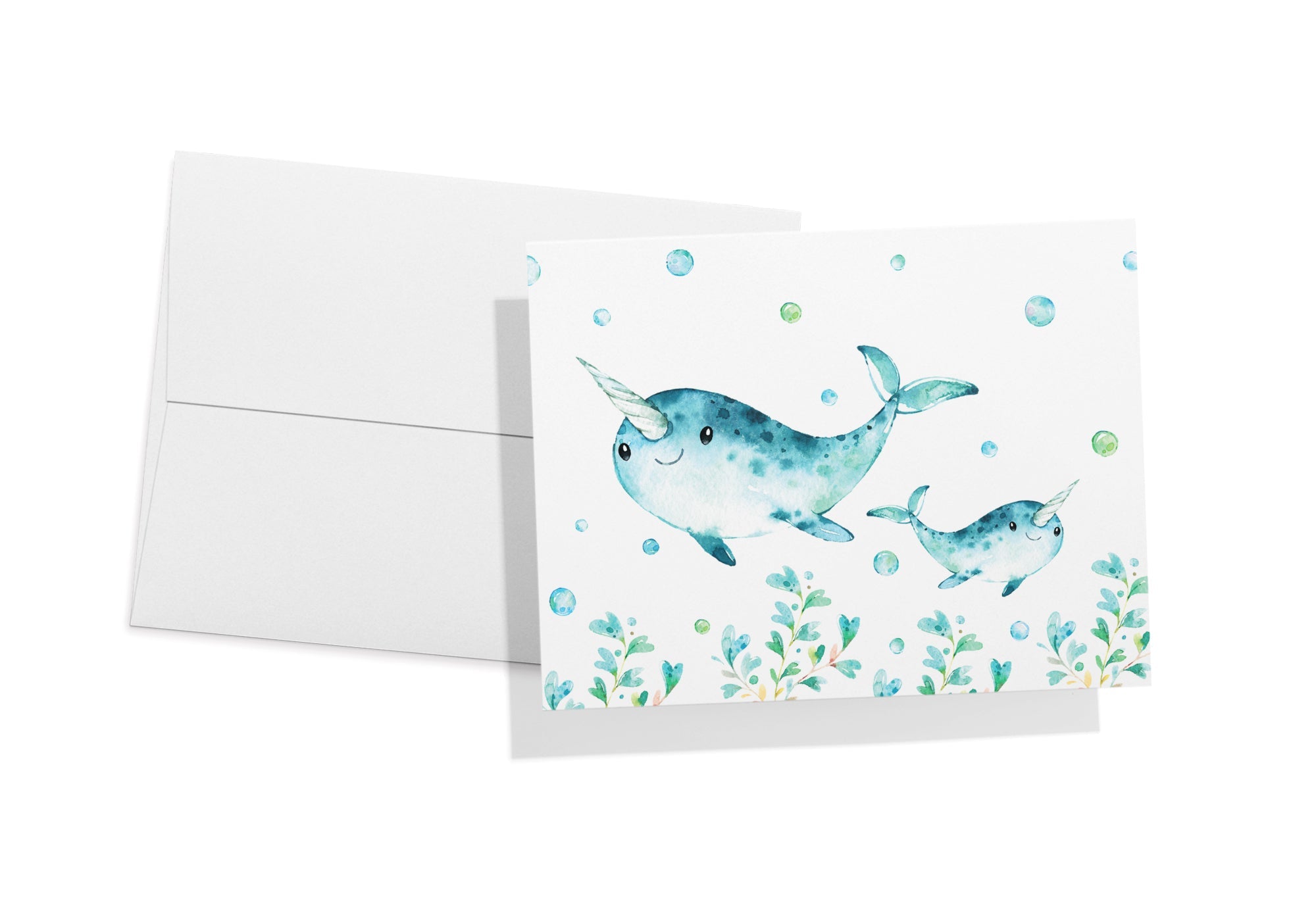 Sea Life Wonders Ocean Baby Shower Cards with Envelopes - Set of 12