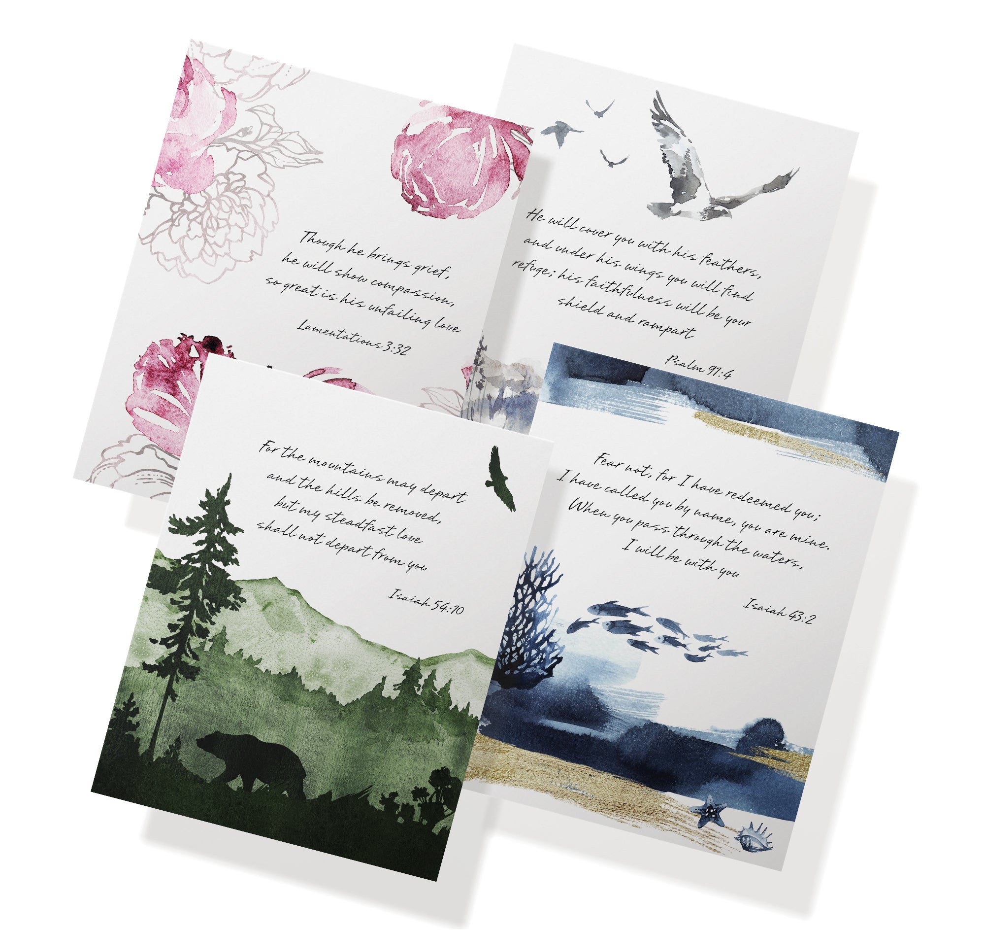 Splendor Scriptures Bible Verse Sympathy Cards with Envelopes - Set of 12