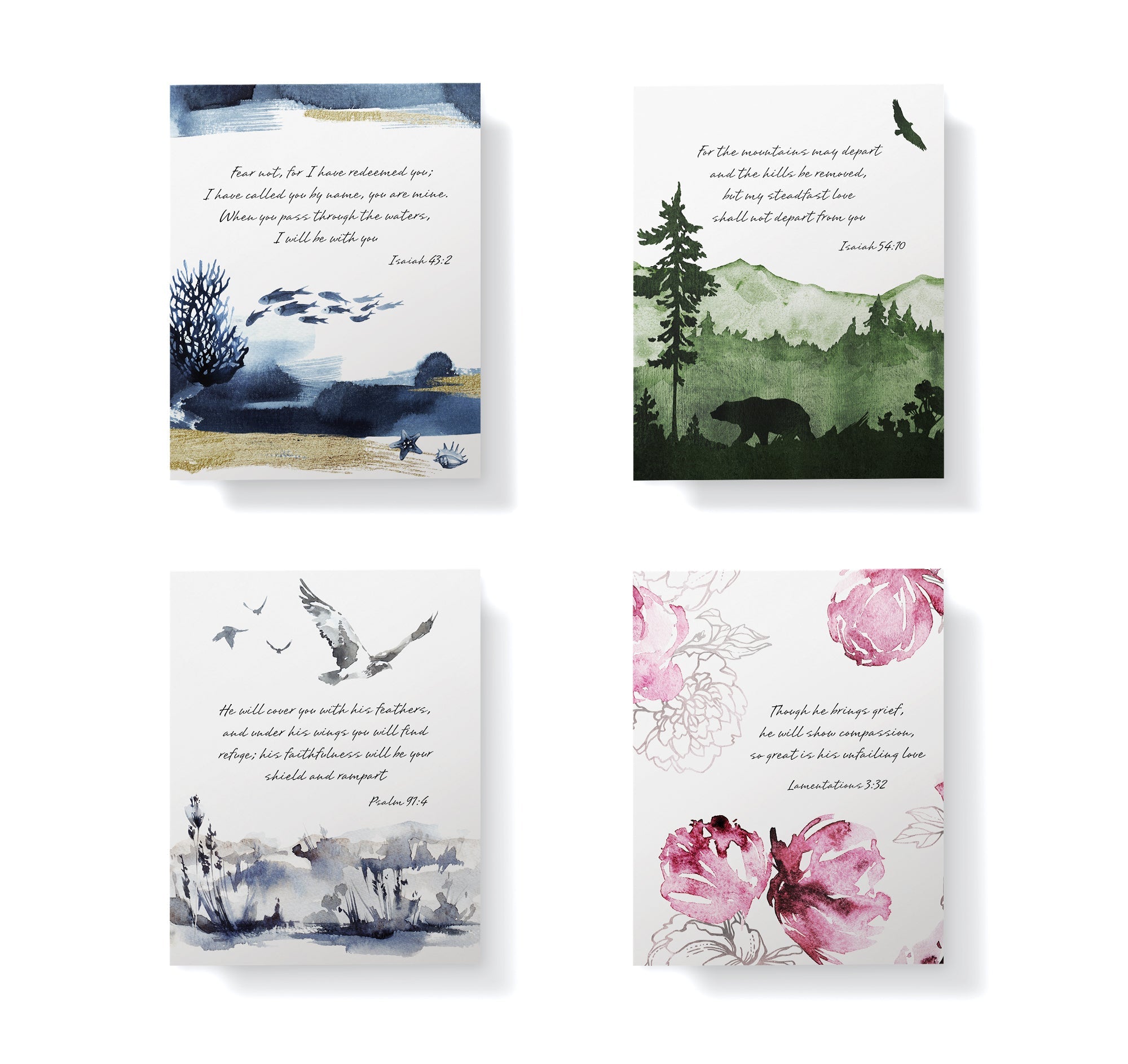 Splendor Scriptures Bible Verse Sympathy Cards with Envelopes - Set of 12