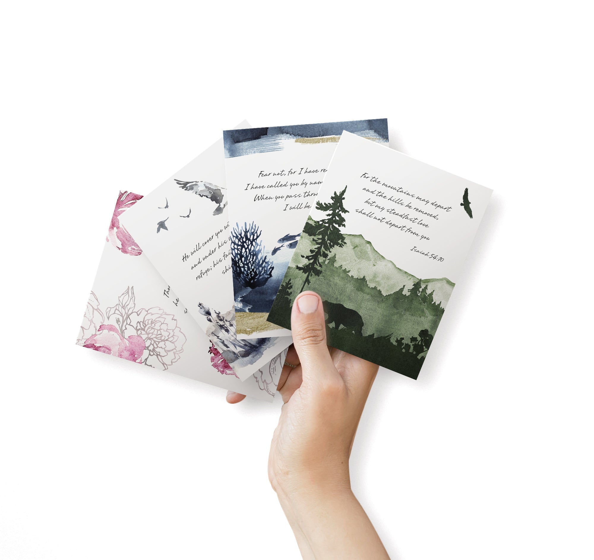 Splendor Scriptures Bible Verse Sympathy Cards with Envelopes - Set of 12