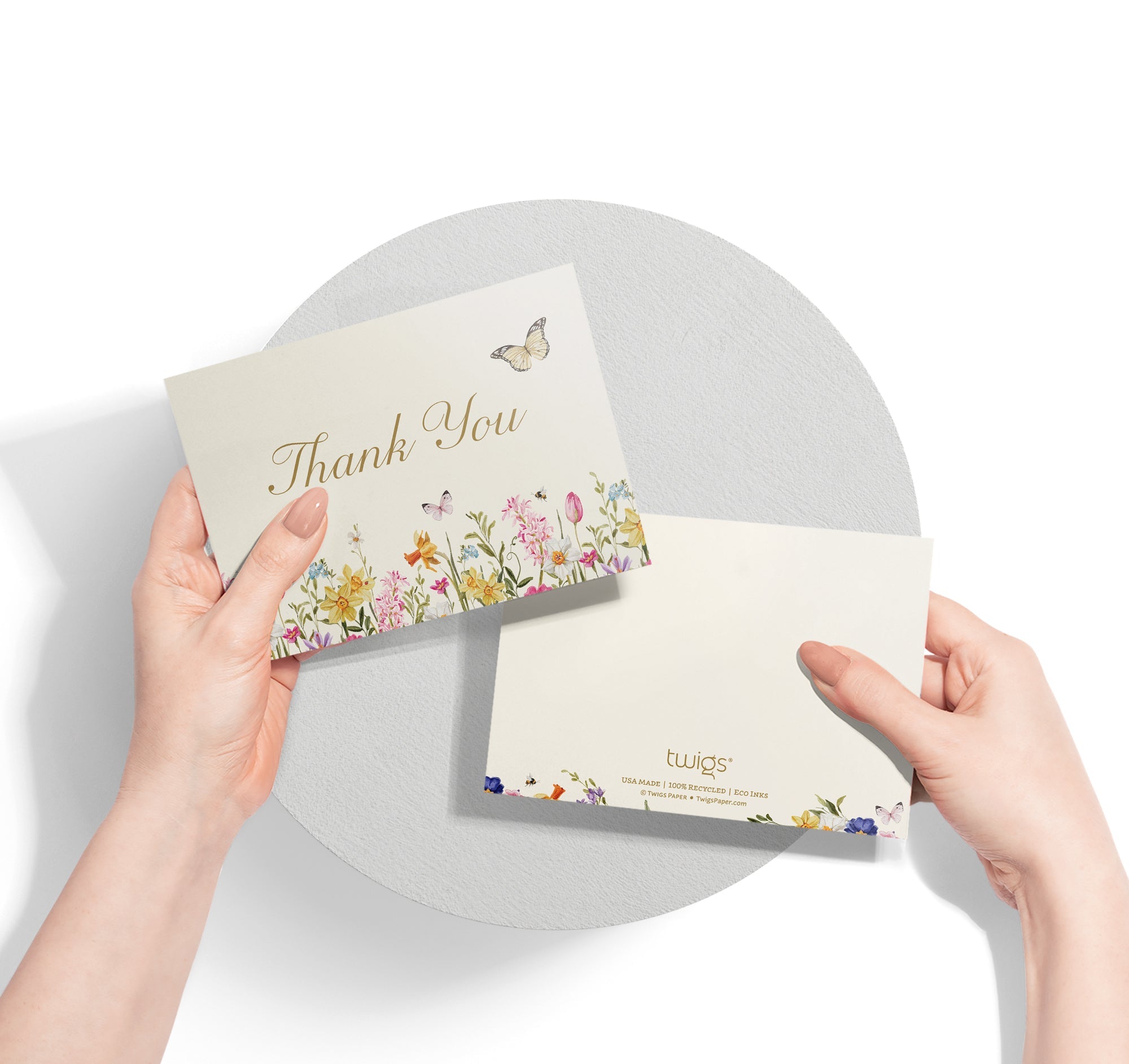 Spring Bloom Floral Thank You Greeting Card Set - Physical - Twigs Paper