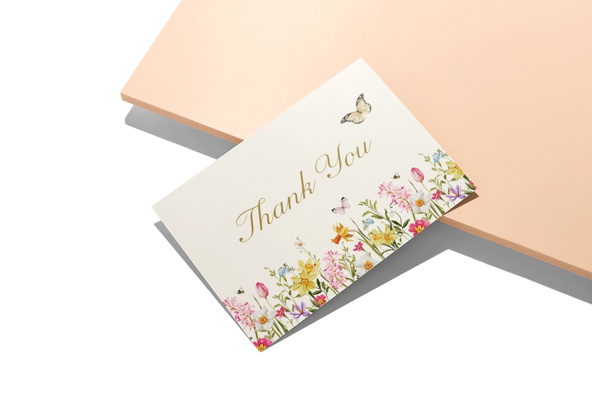 Spring Florals Thank You Greeting Cards with Envelopes - Set of 12