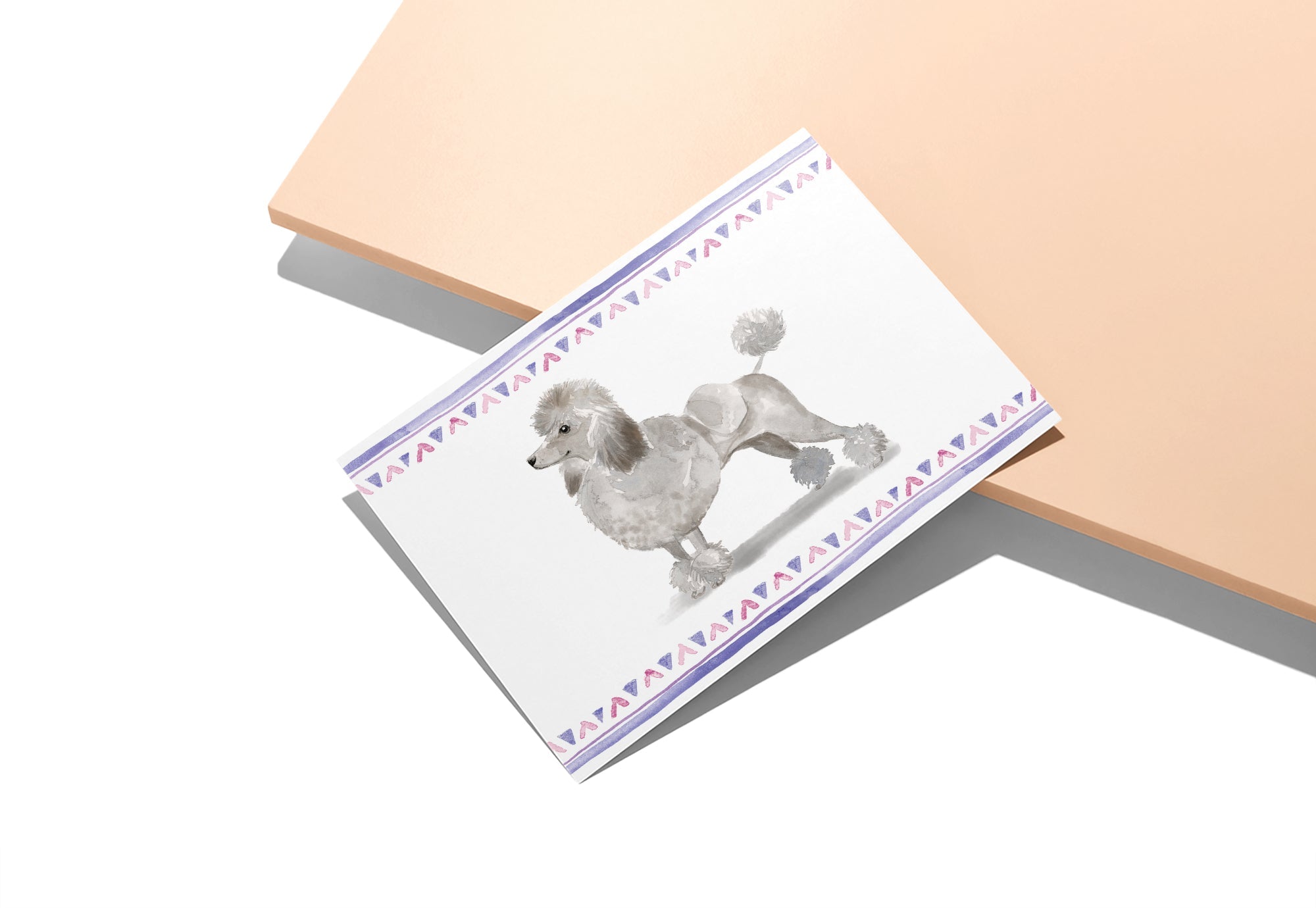 Standard Poodle Watercolor Dog Greeting Cards with Envelopes - Set of 12