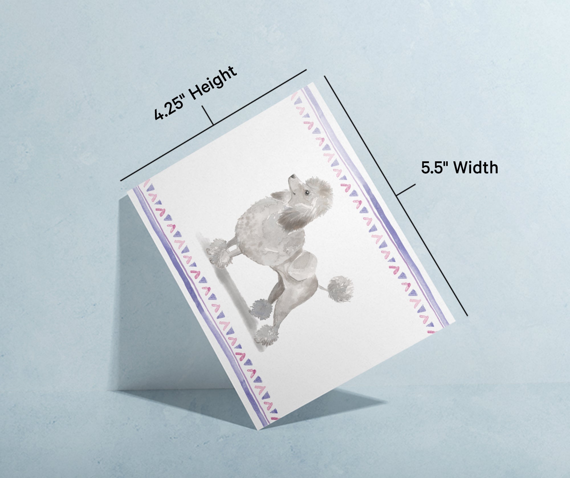 Standard Poodle Watercolor Dog Greeting Cards with Envelopes - Set of 12