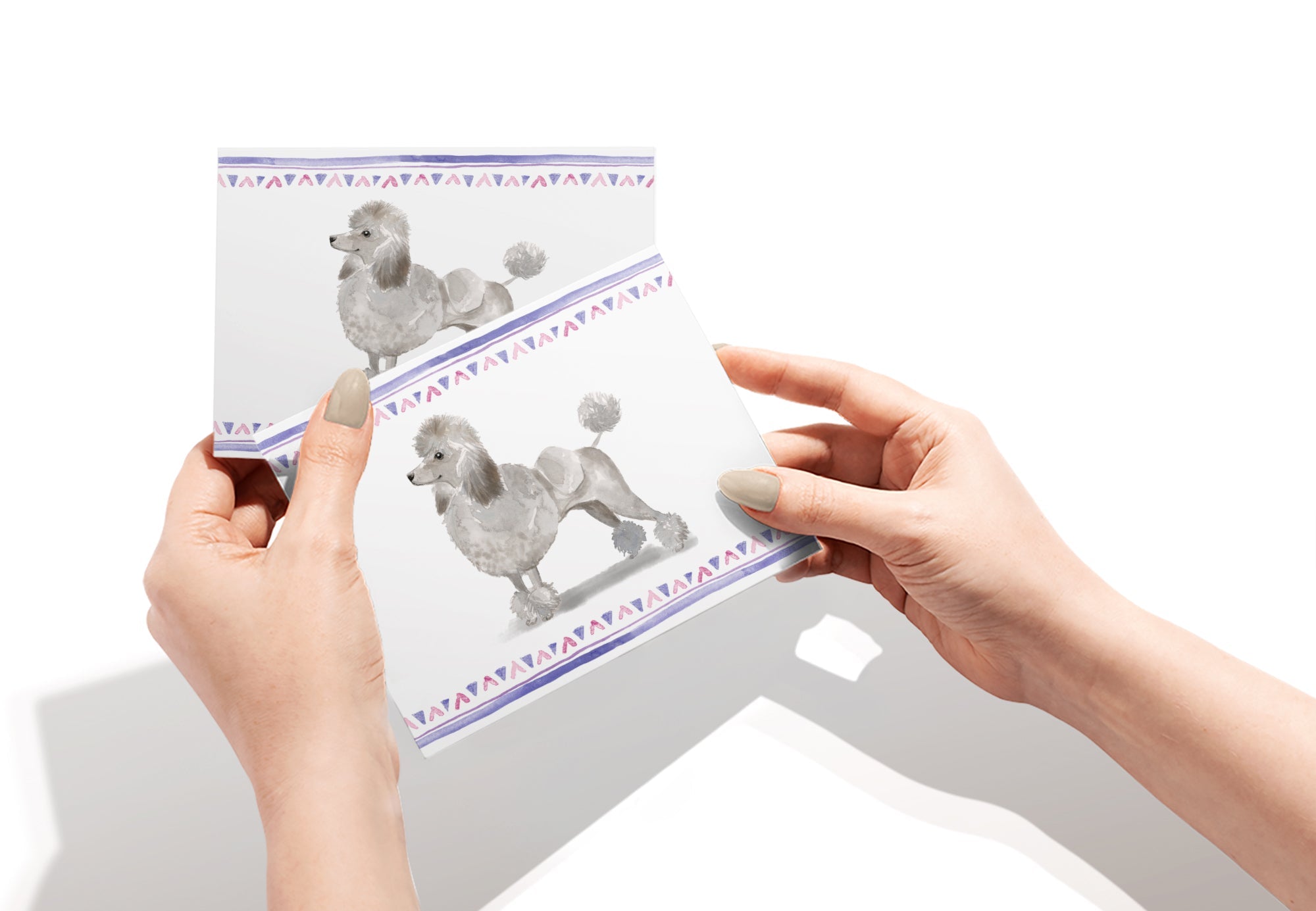 Standard Poodle Watercolor Dog Greeting Cards with Envelopes - Set of 12
