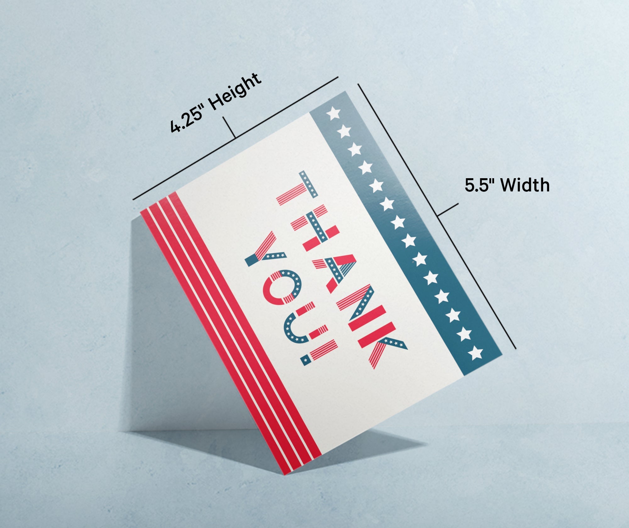 Stars & Stripes Patriotic Thank You Cards with Envelopes - Set of 12