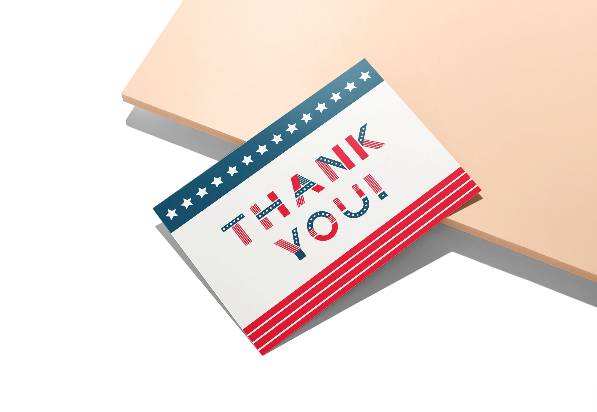 Stars & Stripes Patriotic Thank You Cards with Envelopes - Set of 12