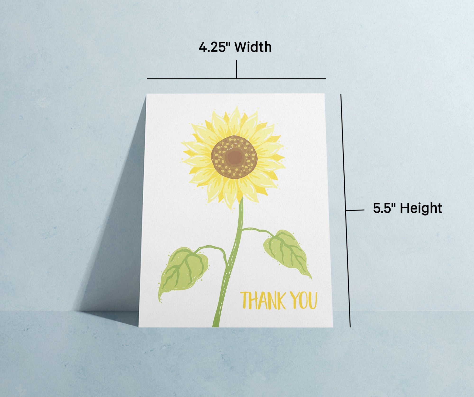 Sunflower Gratitude Floral Thank You Cards with Envelopes - Set of 12
