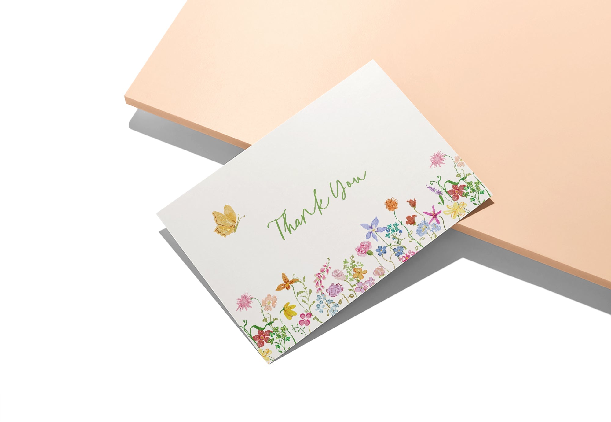 Whimsical Florals Thank You Greeting Cards with Envelopes - Set of 12