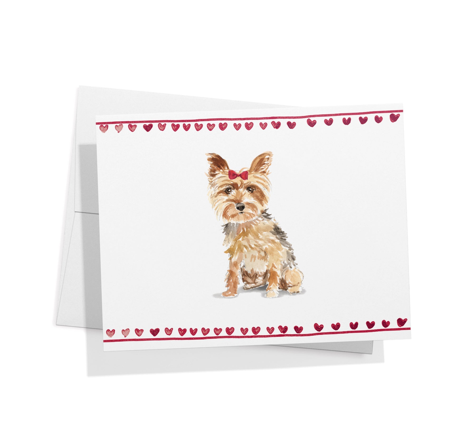Yorkshire Terrier Watercolor Dog Greeting Cards with Envelopes - Set of 12